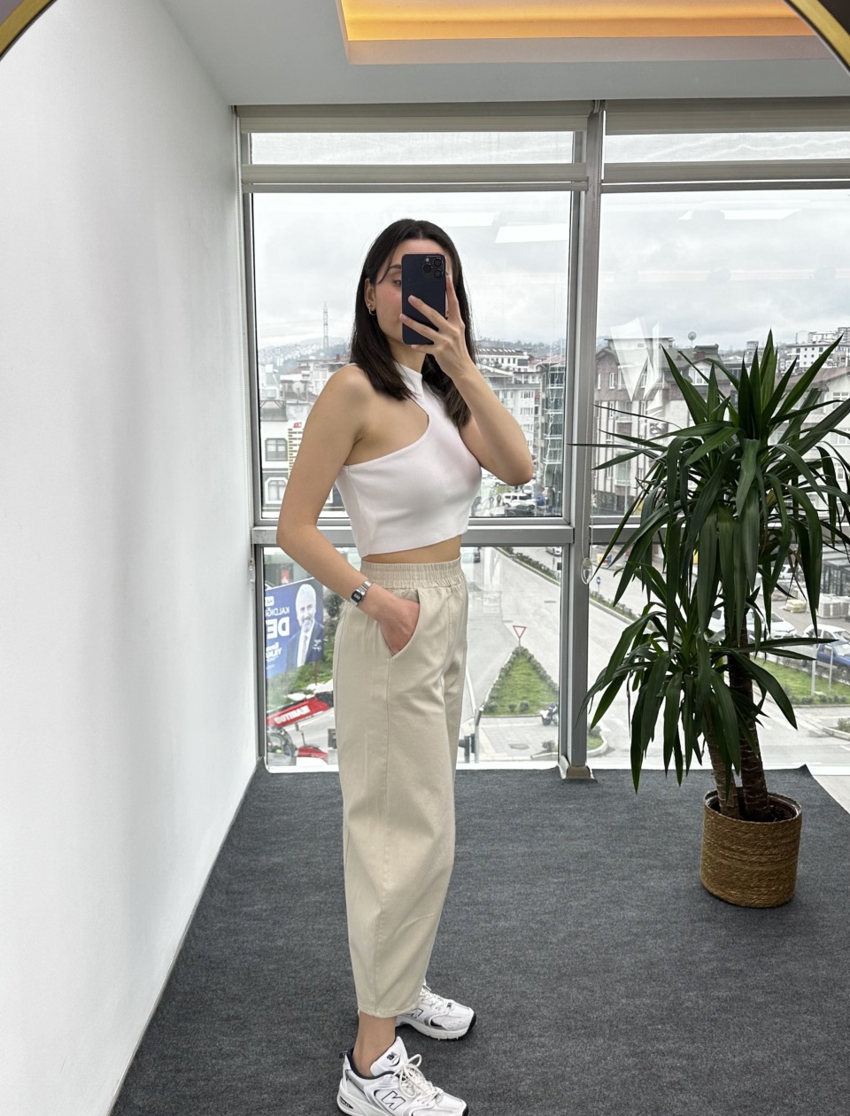 Taş Dikişli Gabardin Şalvar Pantolon - Görsel 2