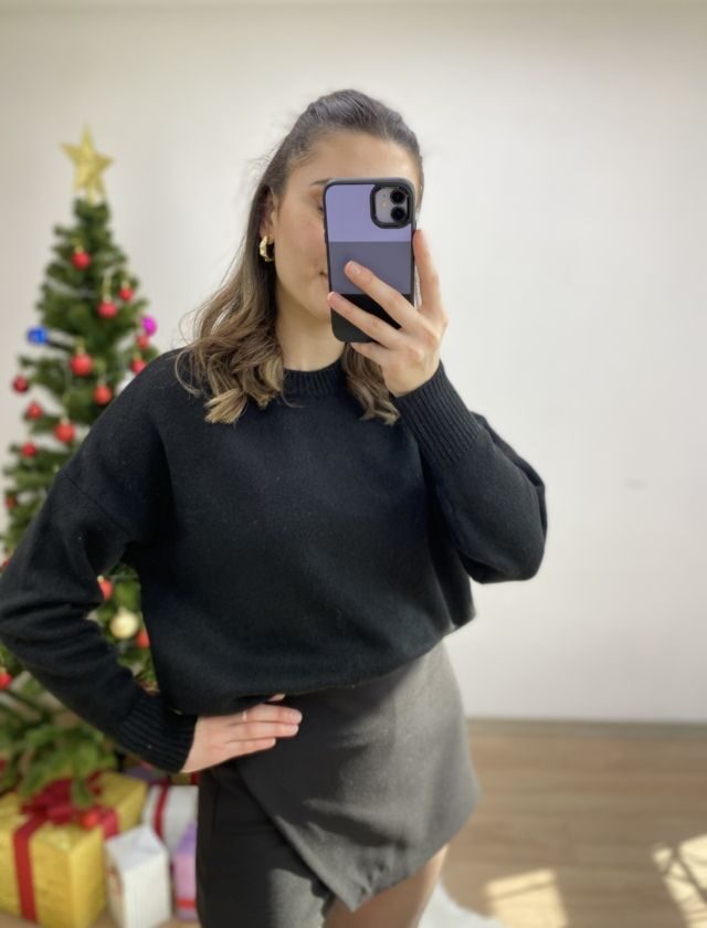 Siyah Premium Triko Kazak