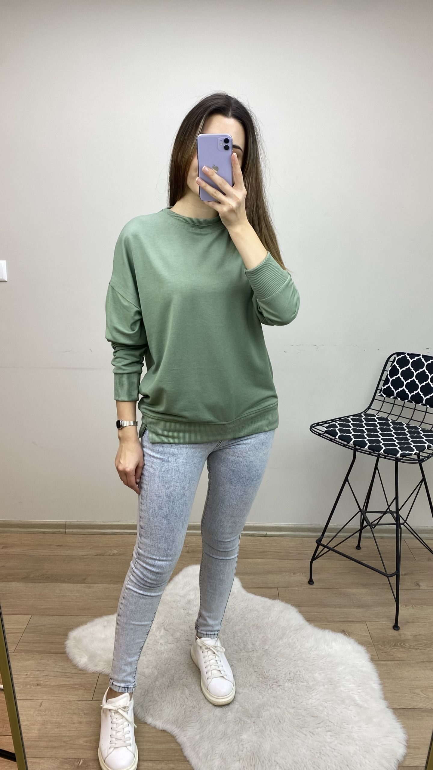 Mint Bisiklet Yaka Sweat - Görsel 4