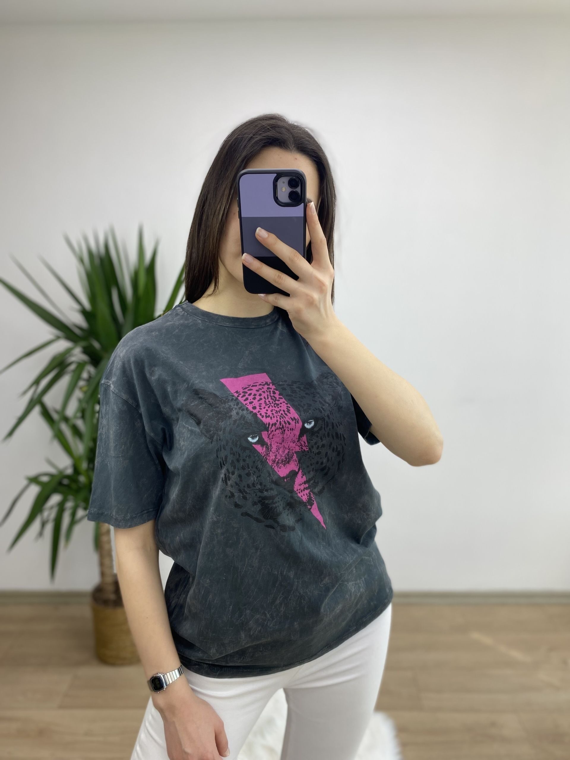 Şimşek Baskılı Füme Tshirt - Görsel 3