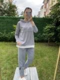 Gri Dikiş Detaylı Eşofman Takımı
