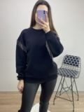 Siyah Zincirli Tasarım Sweat