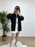 Siyah Keten Bomber Ceket