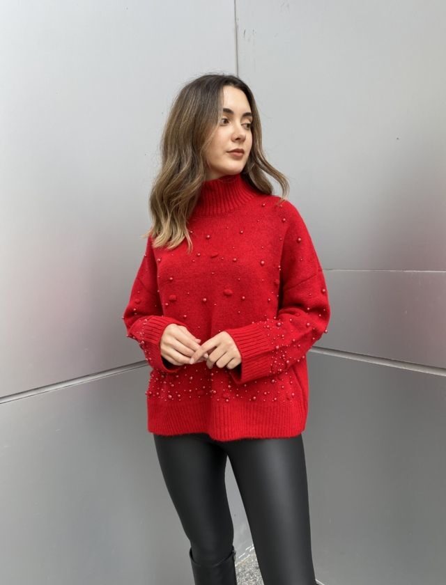 Kırmızı İncili Popkorn Kazak
