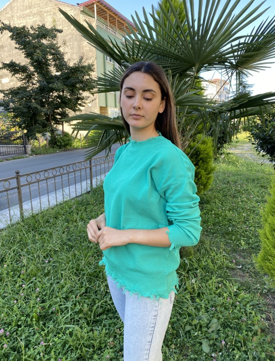 Mint Dikiş Detay Kazak - Görsel 2