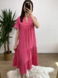 Pembe Maxi Boy Salaş Elbise