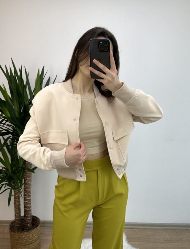 Bej Marka Model Bomber Ceket
