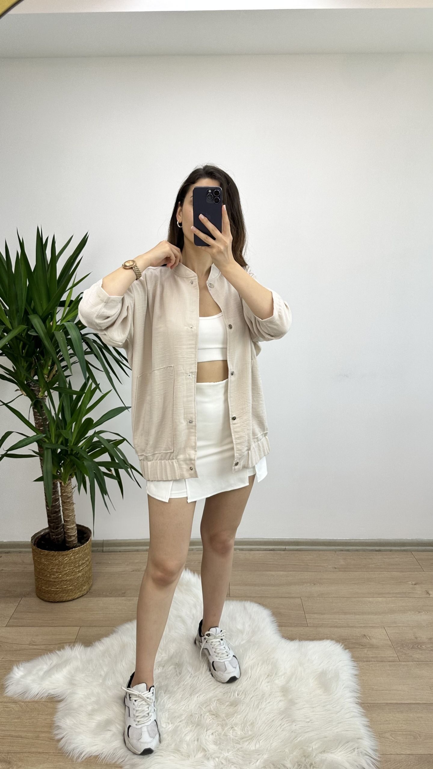 Taş Keten Bomber Ceket