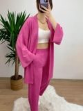 Pembe Gofre Kumaş Takım