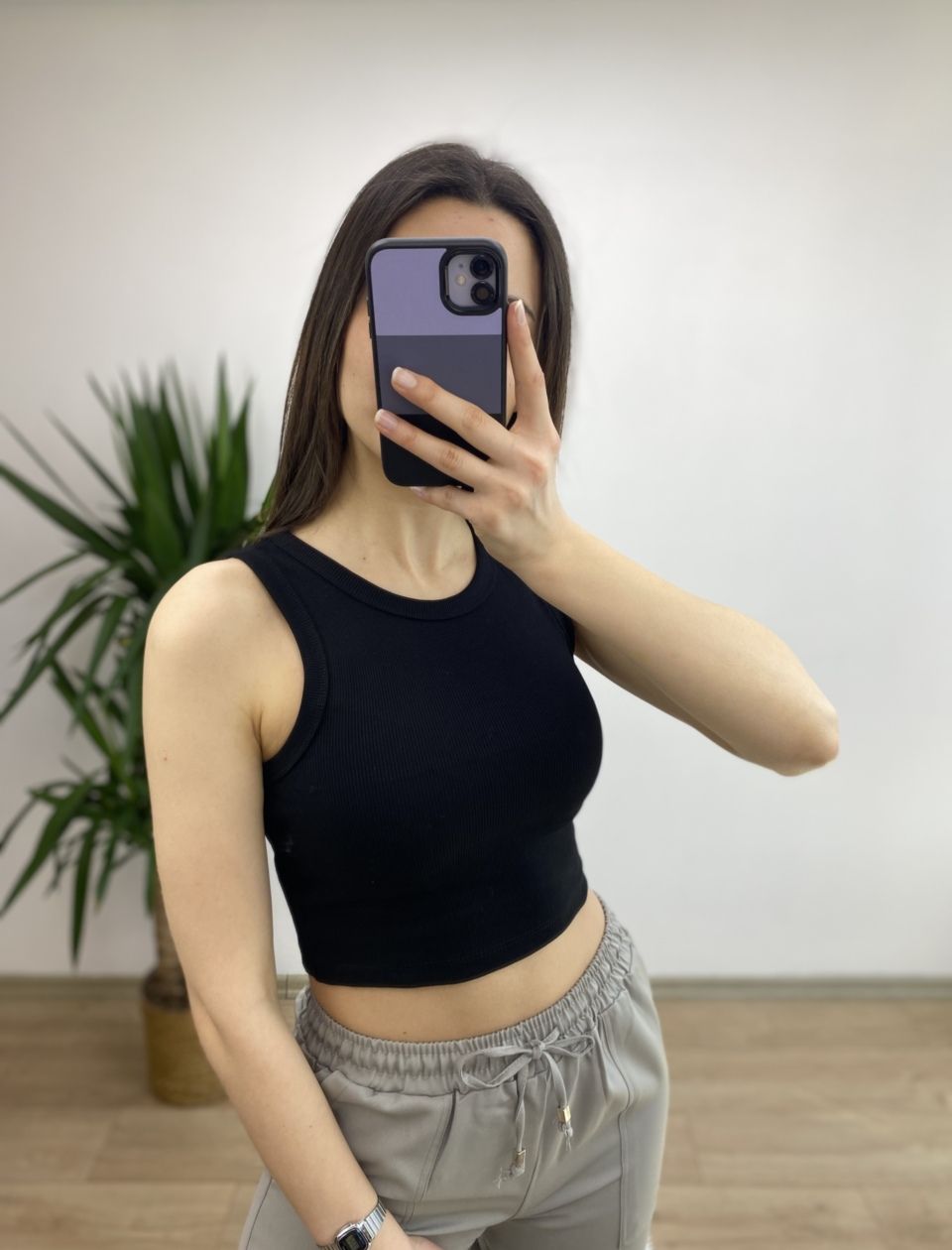 Siyah Halter Yaka Atlet - Görsel 3
