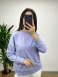 Lila Bisiklet Yaka Sweat