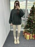 Yeşil Oversize Şardonlu Sweat