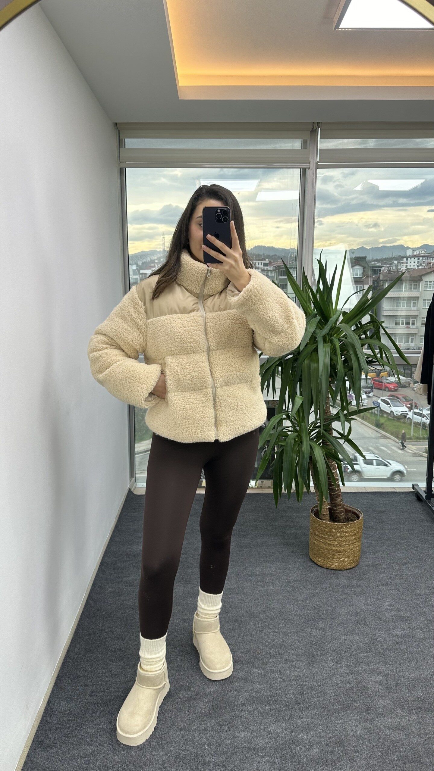 Bej Boğumlu Teddy Mont - Görsel 6