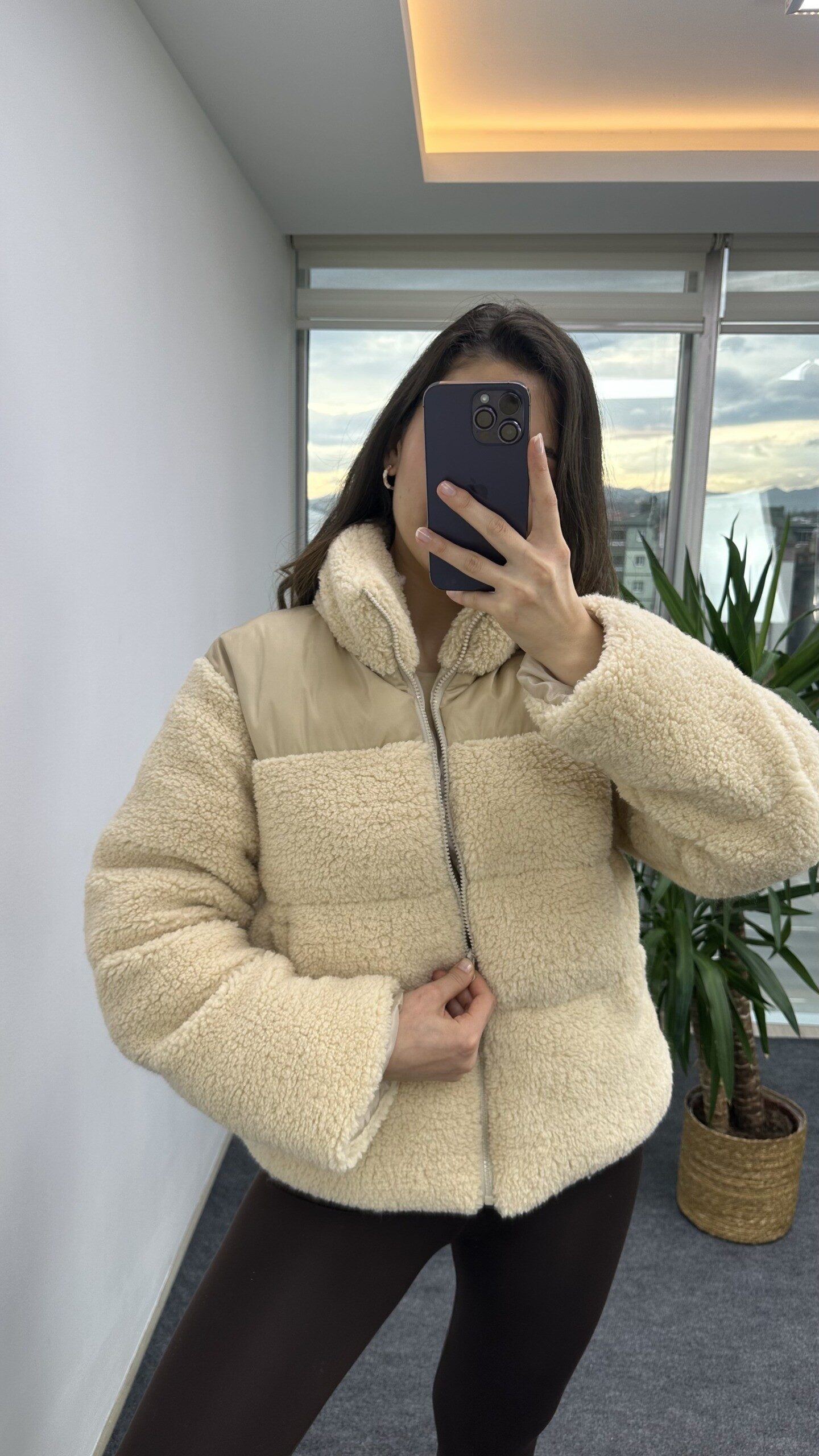 Bej Boğumlu Teddy Mont - Görsel 4