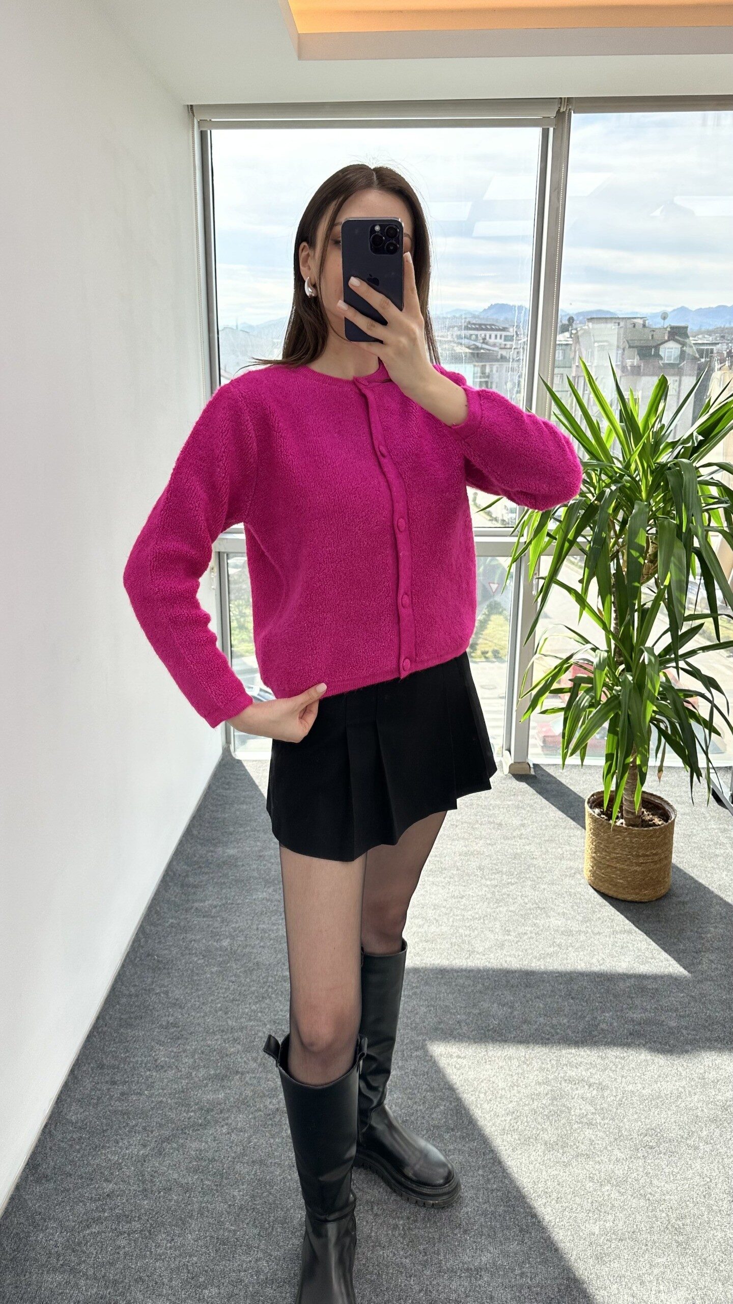 Pembe Yumoş Hırka - Görsel 5