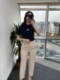 Ekru Linda Kumaş Pantolon