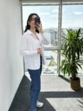 Beyaz Basic Düz Poplin Gömlek