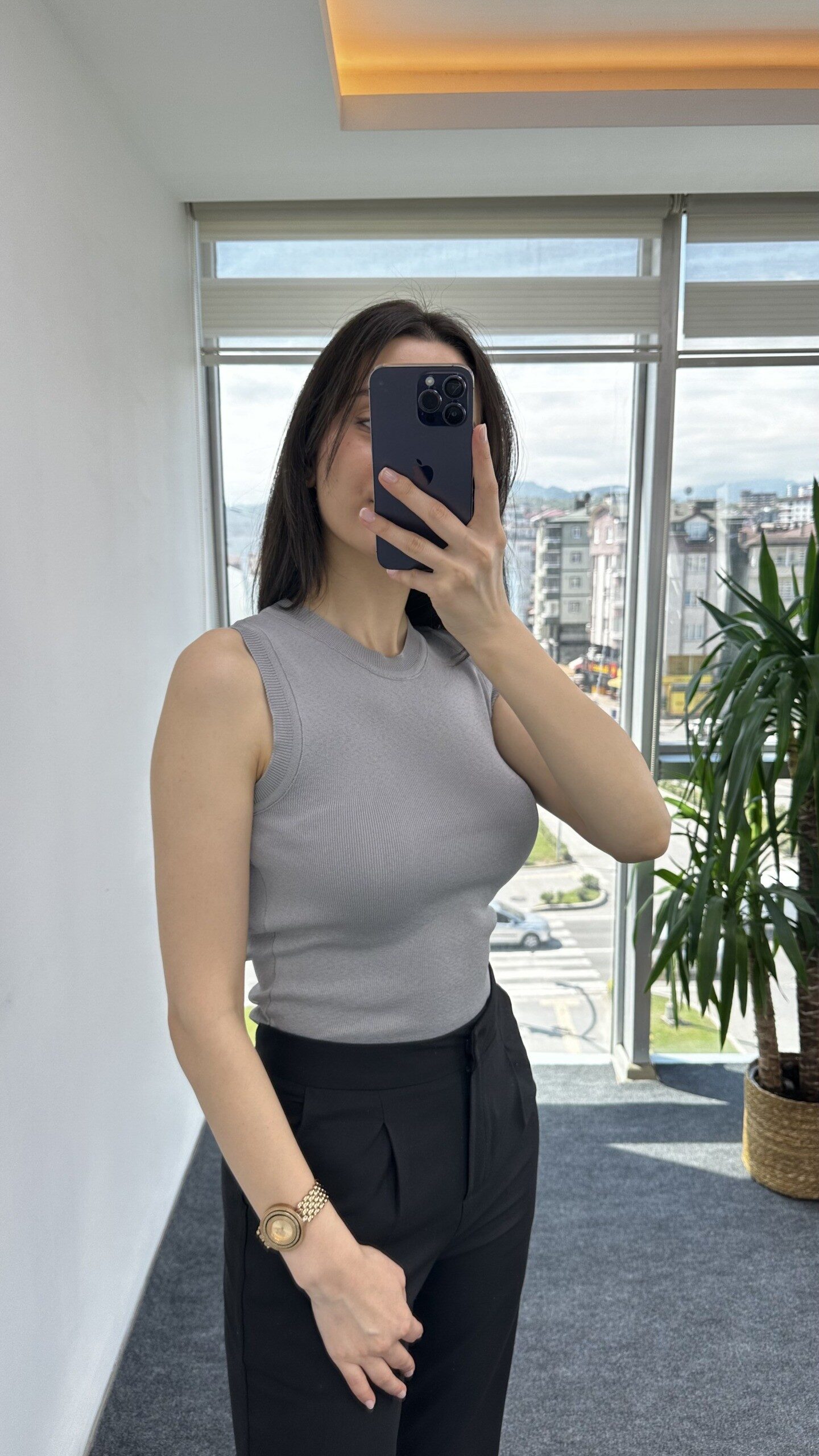 Gri halter Yaka Atlet - Görsel 2